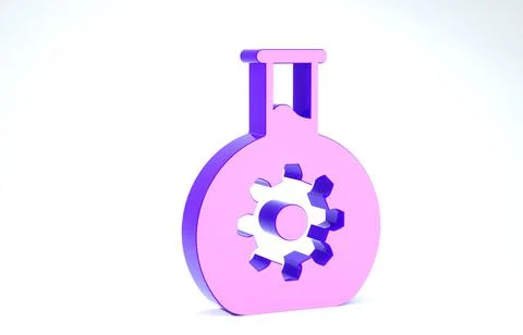 Purple Bioengineering icon isolated on white background. Element of genetics  Stock Illustration