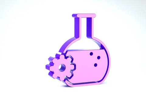 Purple Bioengineering icon isolated on white background. Element of genetics  Stock Illustration