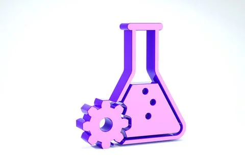 Purple Bioengineering icon isolated on white background. Element of genetics  Stock Illustration
