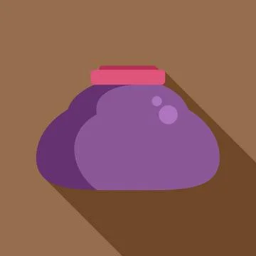 Purple blob monster slime flat design illustration Stock Illustration