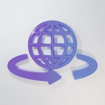 Purple-blue 3d modeling icon isolated on grey background. Augmented reality.. イラスト素材