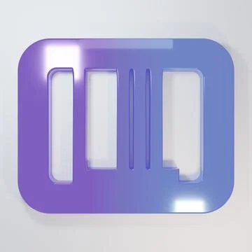 Purple-blue Barcode icon isolated on grey background. Minimalism concept. 3.. Stock Illustration