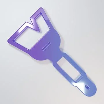 Purple-blue Beekeeping brush icon isolated on grey background. Tool of the .. Illustrazione stock