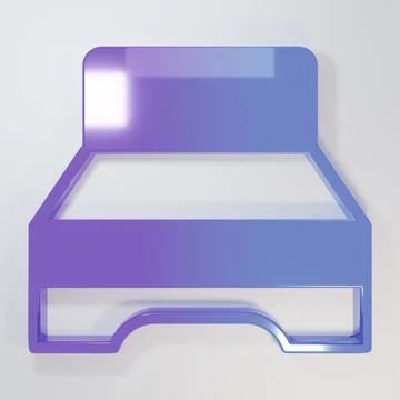 Purple-blue Big bed for two or one person icon isolated on grey background... Stock Illustration