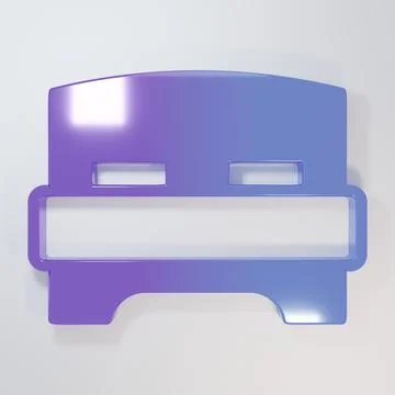 Purple-blue Big bed for two or one person icon isolated on grey background... Stock Illustration