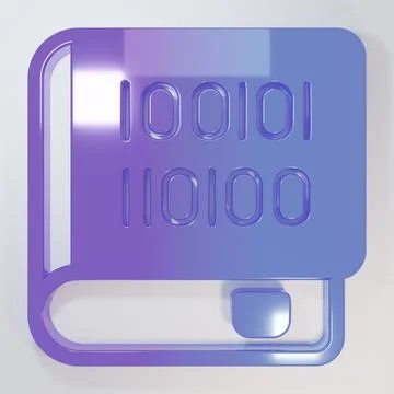 Purple-blue Books about programming icon isolated on grey background. Progr.. Stock Illustration