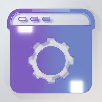 Purple-blue Browser setting icon isolated on grey background. Adjusting, se.. Illustrazione stock
