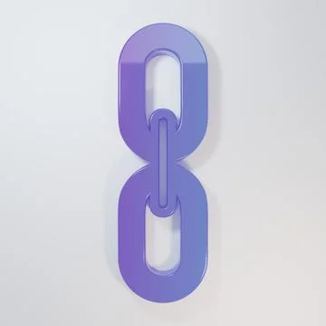 Purple-blue Chain link icon isolated on grey background. Link single. Hyper.. Stock Illustration
