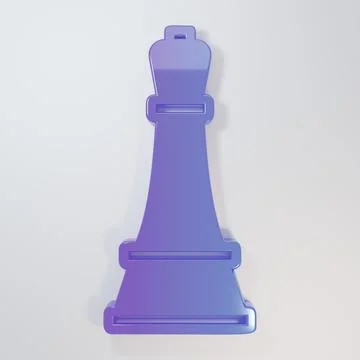 Purple-blue Chess icon isolated on grey background. Business strategy. Game.. Stock Illustration