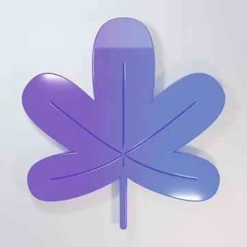Purple-blue Chestnut leaf icon isolated on grey background. Minimalism conc.. Illustrazione stock