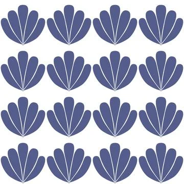 Purple blue clam shell on dark background seamless pattern Illustrazione stock
