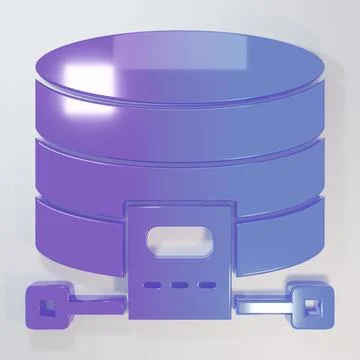 Purple-blue Cloud database icon isolated on grey background. Cloud computin.. 스톡 일러스트