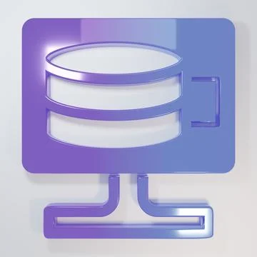 Purple-blue Cloud database icon isolated on grey background. Cloud computin.. Stock Illustration