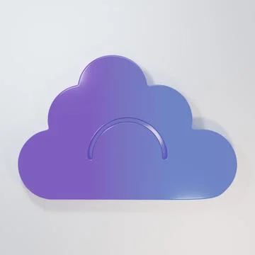 Purple-blue Cloud icon isolated on grey background. Minimalism concept. 3D .. イラスト素材