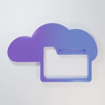 Purple-blue Cloud or online library icon isolated on grey background. Inter.. Stock Illustration