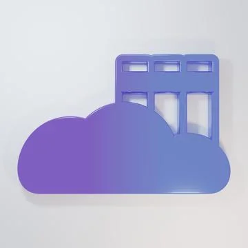 Purple-blue Cloud or online library icon isolated on grey background. Inter.. Stock Illustration