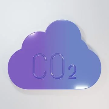 Purple-blue CO2 emissions in cloud icon isolated on grey background. Carbon.. Stock Illustration