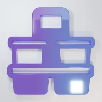 Purple-blue Coffee cup to go icon isolated on grey background. Minimalism c.. Stock Illustration