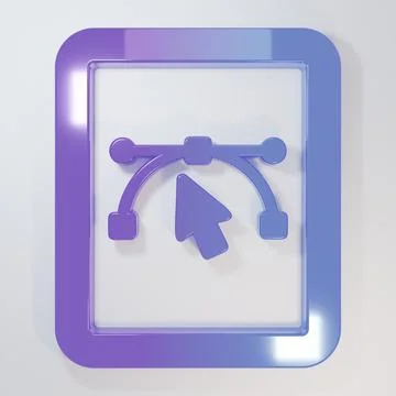 Purple-blue Computer display with  design program icon isolated on isolated.. Stock Illustration