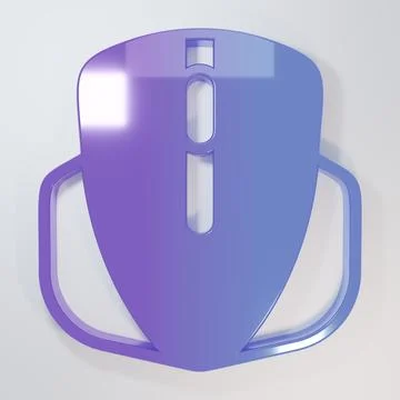 Purple-blue Computer mouse gaming icon isolated on grey background. Optical.. Illustrazione stock