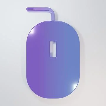 Purple-blue Computer mouse gaming icon isolated on grey background. Optical.. 스톡 일러스트