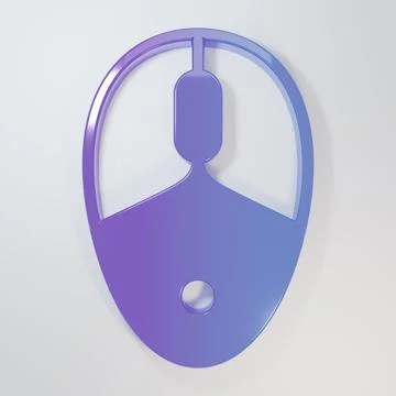 Purple-blue Computer mouse gaming icon isolated on grey background. Optical.. Ilustración de archivo