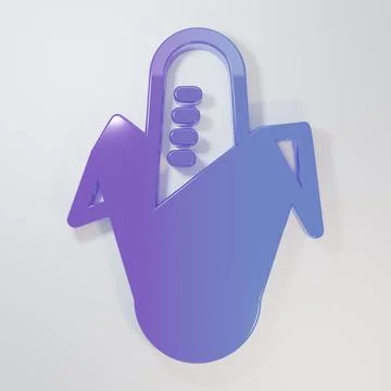 Purple-blue Corn icon isolated on grey background. Minimalism concept. 3D r.. Stock Illustration