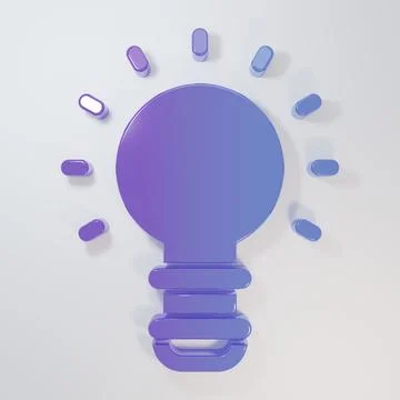 Purple-blue Creative lamp light idea icon isolated on grey background. Conc.. イラスト素材
