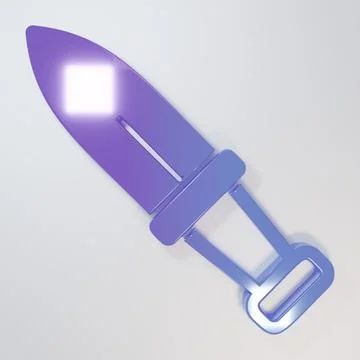Purple-blue Dagger icon isolated on grey background. Knife icon. Sword with.. Stock Illustration