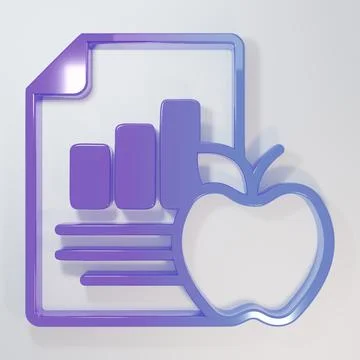 Purple-blue Diet plan icon isolated on isolated on grey background. Concept.. Stock Illustration