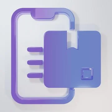 Purple-blue Document tracking marker system icon isolated on grey backgroun.. イラスト素材