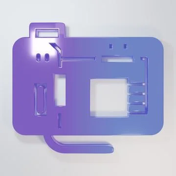 Purple-blue Electronic computer components motherboard digital chip integra.. Stock Illustration