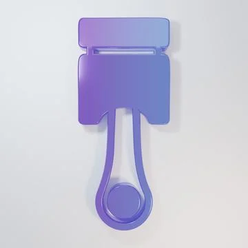 Purple-blue Engine piston icon isolated on grey background. Car engine pist.. Stock Illustration