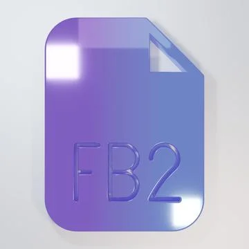 Purple-blue FB2 File icon isolated on grey background. Minimalism concept. .. Stock Illustration