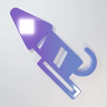 Purple-blue Firework rocket icon isolated on grey background. Concept of fu.. Stock Illustration