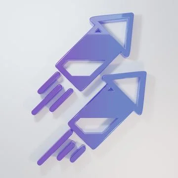 Purple-blue Firework rocket icon isolated on grey background. Concept of fu.. Stock Illustration