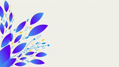 Purple blue floral design elements on white background in 4k video. Stock-Footage 156570388