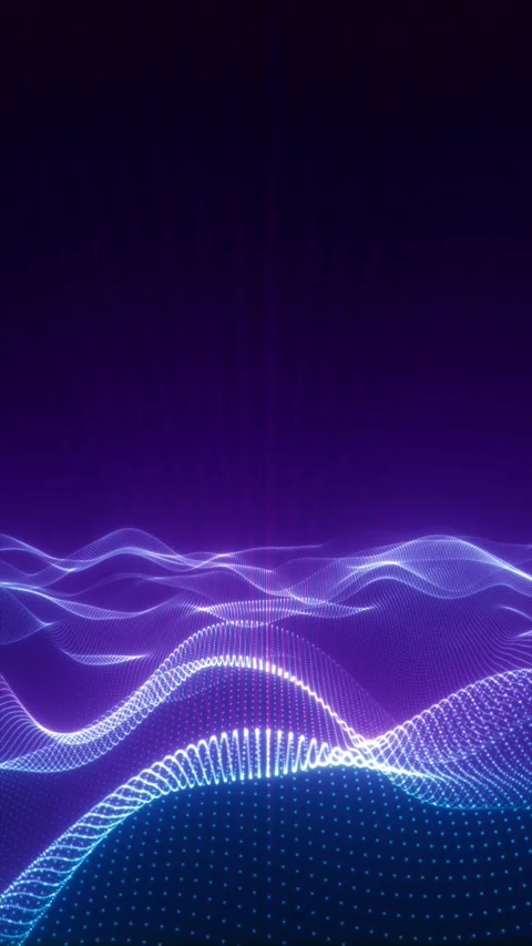 Purple-blue flowing wave Stock Footage 313056477