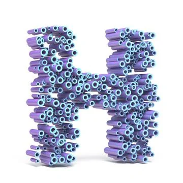 Purple blue font made of tubes LETTER H 3D Purple blue font made of tubes ... Stock Photos