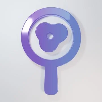 Purple-blue Fried eggs on frying pan icon isolated on grey background. Fry .. Stock Illustration