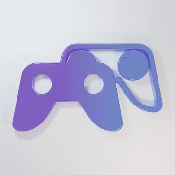 Purple-blue Game controller or joystick for game console icon isolated on g.. Stock Illustration