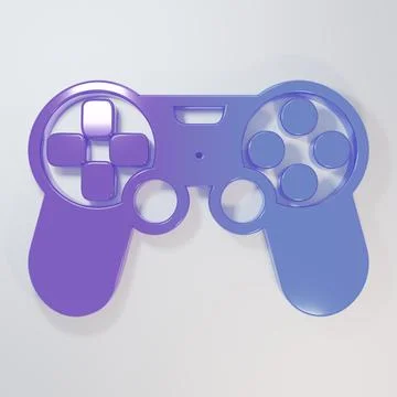 Purple-blue Game controller or joystick for game console icon isolated on g.. Stock Illustration