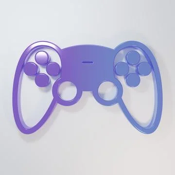 Purple-blue Game controller or joystick for game console icon isolated on g.. Stock Illustration