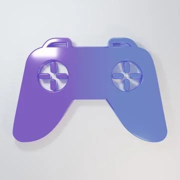 Purple-blue Game controller or joystick for game console icon isolated on g.. Stock Illustration