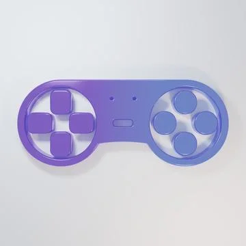 Purple-blue Game controller or joystick for game console icon isolated on g.. 스톡 일러스트
