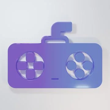 Purple-blue Game controller or joystick for game console icon isolated on g.. Stock Illustration