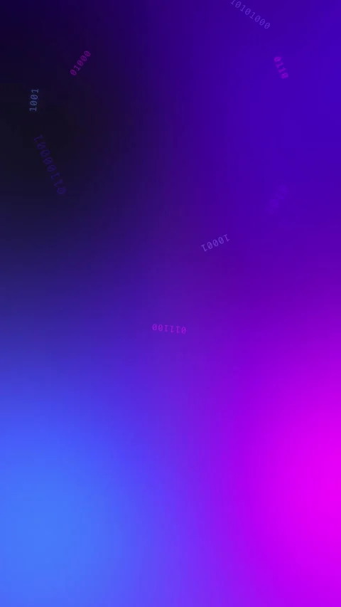 Purple blue gradient with circular glowing binary code, Seamless Loop Stock Footage 341856872