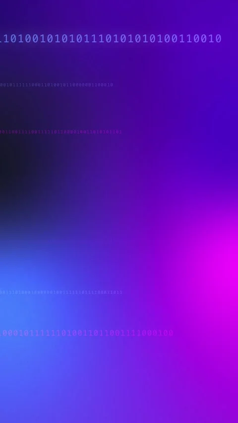 Purple blue gradient with glowing binary code, Looping Background Stock Footage 341856906