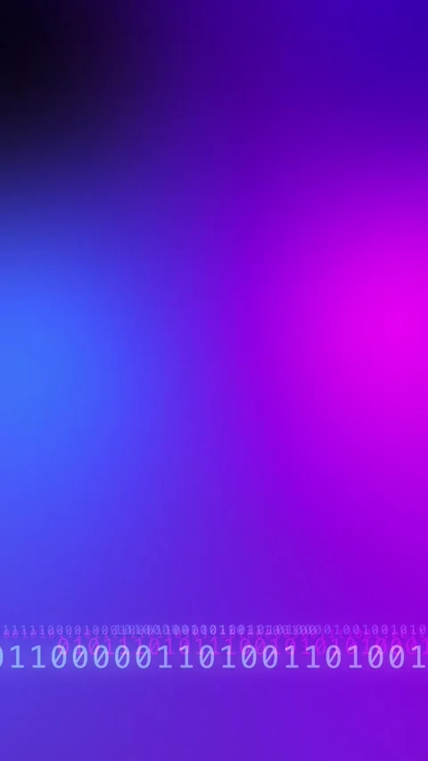 Purple blue gradient with glowing binary code, Seamless Animation Stock Footage 341858288