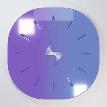Purple-blue Lightning bolt icon isolated on grey background. Flash sign. Ch.. Stock Illustration